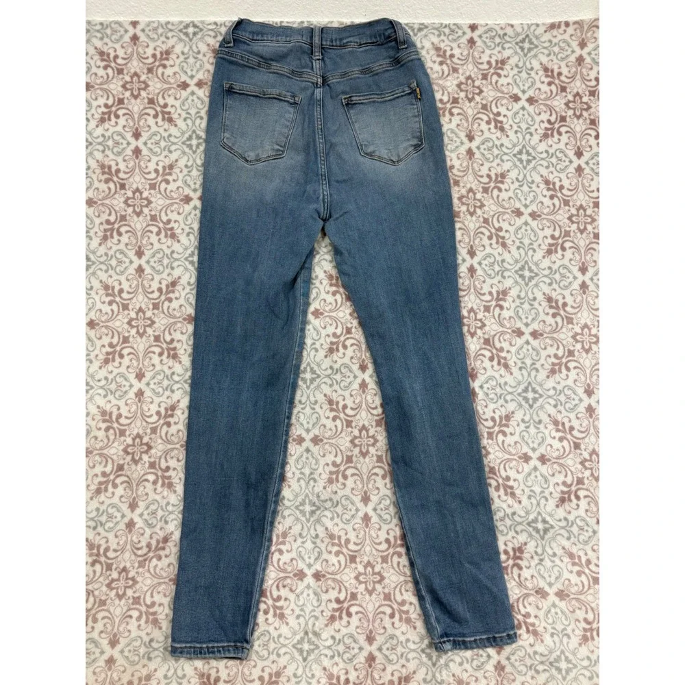Vibrant MIU High Rise Distressed Skinny Jeans Blue Medium Wash Size 13 W30 EP18